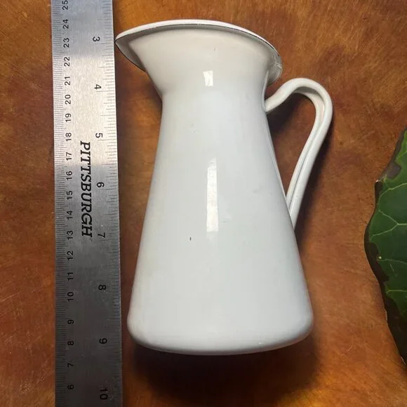 White Farmhouse Ceramic Pitcher - Picture 3 of 9